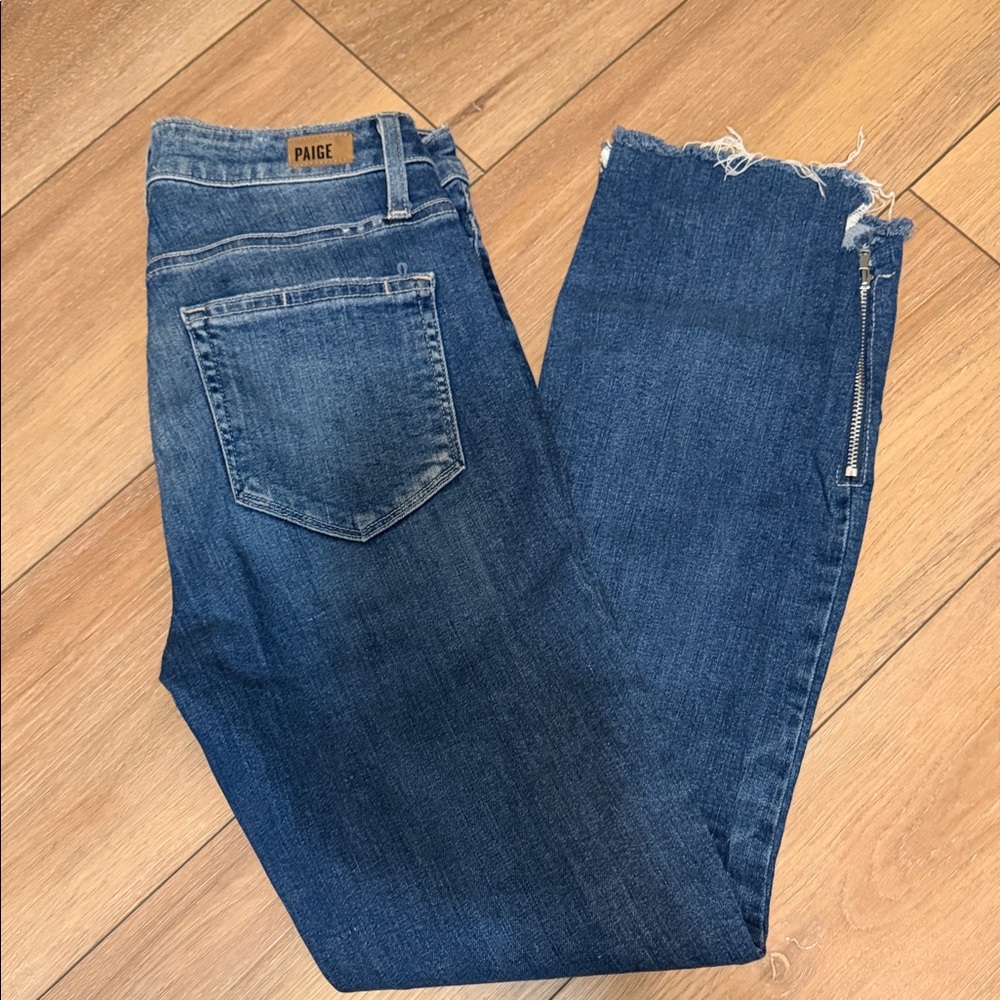 PAIGE Women's Distressed Blue Ankle Jeans